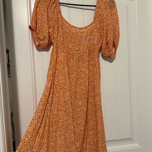 Billabong Orange Floral Midi Dress - Picture 1 of 3